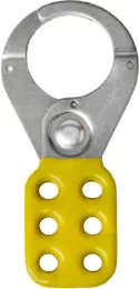 1.5 inch opening Hasp for Lockout – Tagout. Standard style, steel with Yellow rubberized coating