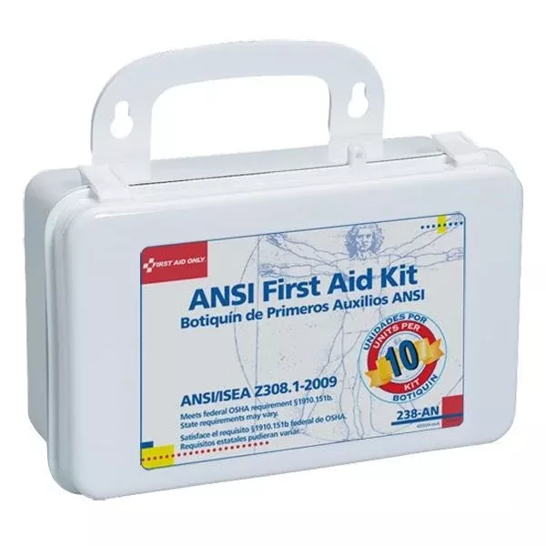 10-Unit Unitized Weatherproof First Aid Kit, 7 11/16″L x 4 9/16″H x 2 3/8″W, Plastic, 1/Each – 238AN