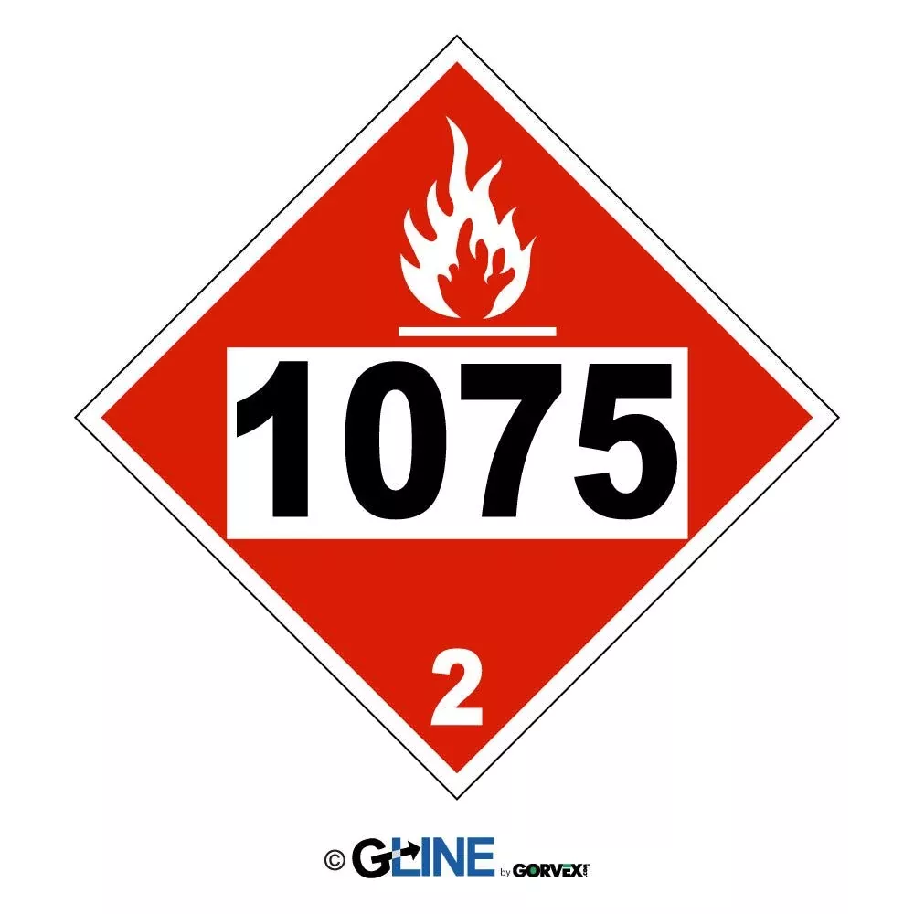 1075 Butane LPG Liquefied Petroleum Gas Propane – Class 2 DOT Placard