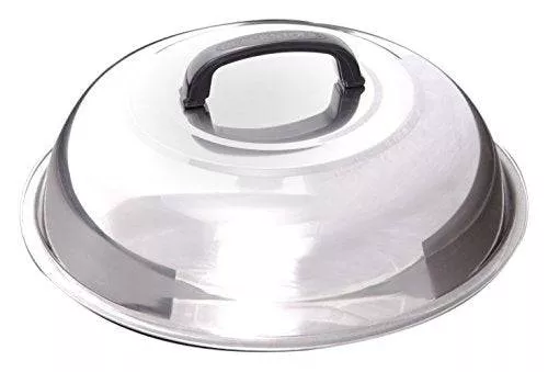 12 Inch Round Basting Cover – Stainless Steel – Cheese Melting Dome and Steaming Cover