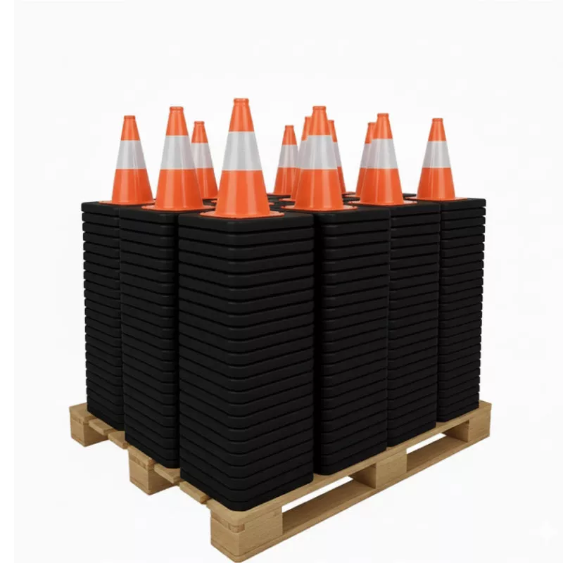 12″ Traffic Safety Cone – 1.7 Lbs – Orange – 4″ Reflective Collar – Bulk Pallet