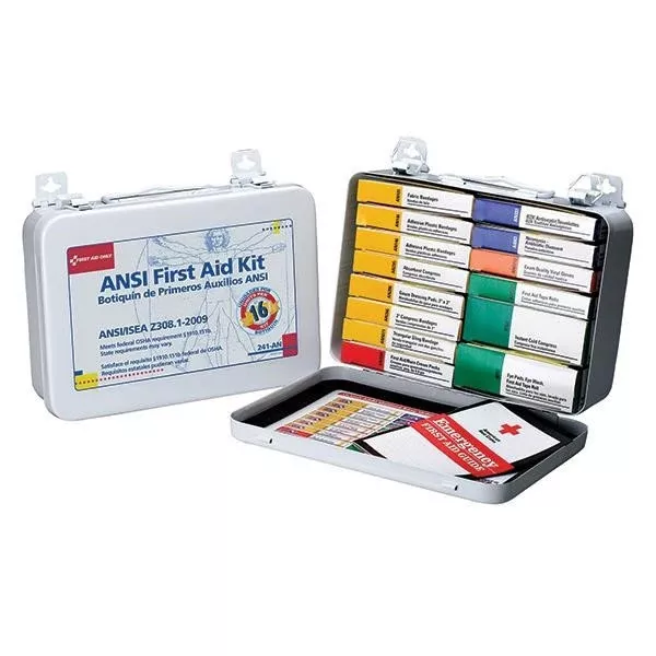 16-Unit Unitized Weatherproof First Aid Kit, Metal, 1/Each – 241AN