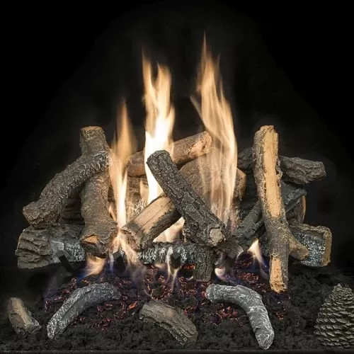 18″ Cascade Char Stack Logs w/Convertible Safety Pilot Burner – NG