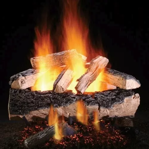 18″ Magnificent Split Oak Logs w/See Thru Safety Pilot Burner – NG