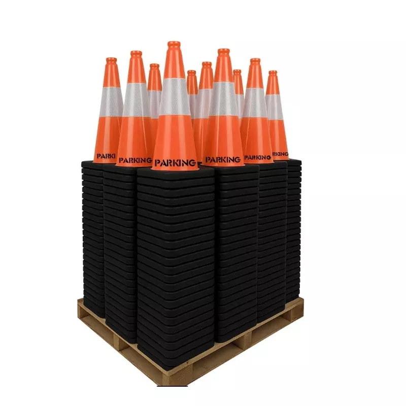 18″ PARKING Traffic Cone – 3 Lbs – Safety Orange – 6″ Inch Hi Intensity Reflective Collars – Bulk Pallet