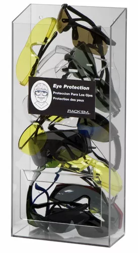 20-Pair Visitor Safety Glasses Dispenser No lid, CLEAR PLASTIC