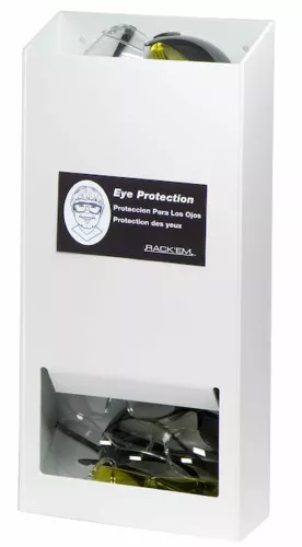 20-Pair Visitor Safety Glasses Dispenser No lid, WHITE HEAVY-DUTY PLASTIC