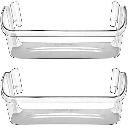 240323002 Refrigerator Door Bin Shelf Compatible with Frigidaire or Electrolux, Bottom 2 Shelves on Refrigerator Side, Clear, Double Unit, Replaces PS429725, AP2115742