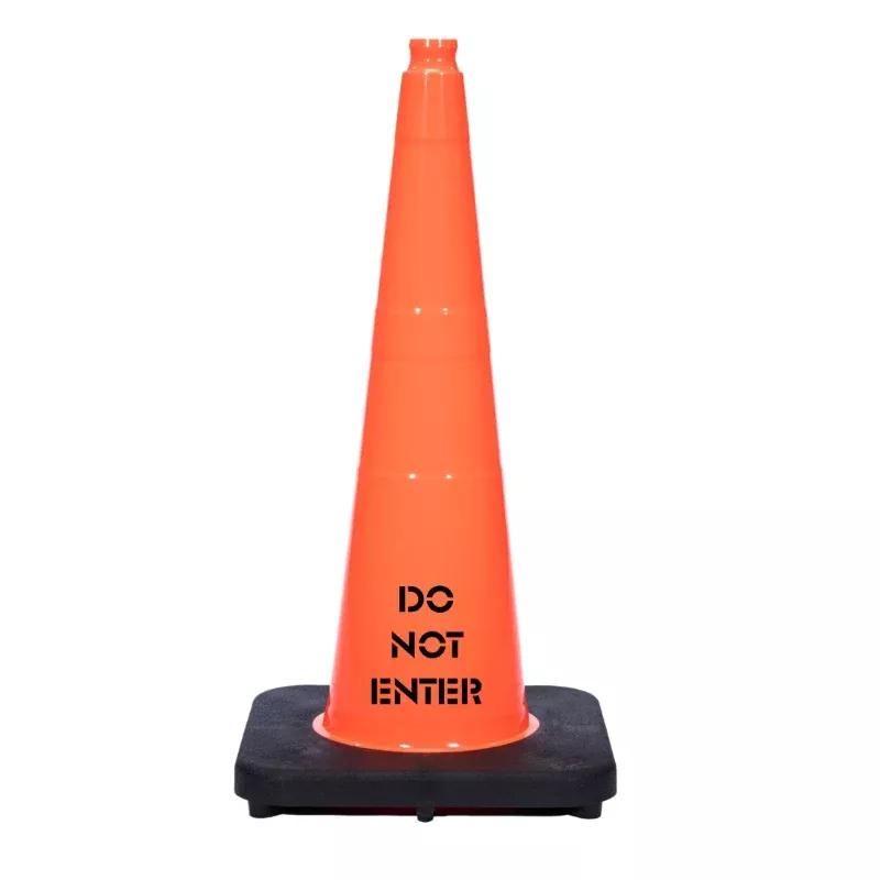 28″ DO NOT ENTER Traffic Cone – 7 Lbs – Safety Orange – No Reflective Collar