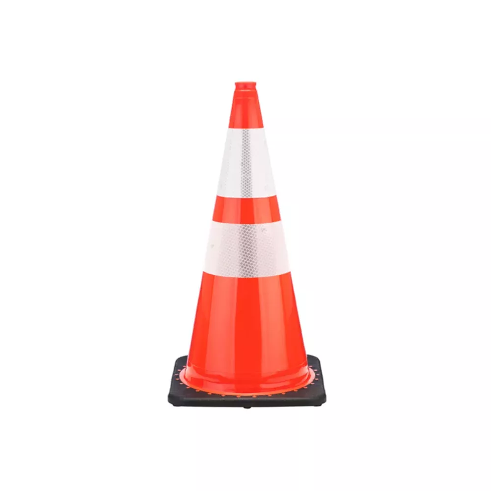 28" JBC Traffic Safety Cone - Orange - 5.5 Lbs - 6" + 4" 3M Reflective Collars