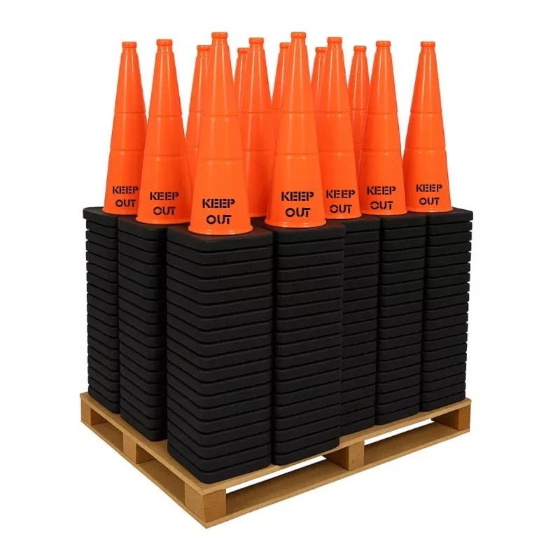 28″ KEEP OUT Traffic Safety Cone – 7 Lbs – Orange – No Reflective Collar – Bulk Pallet