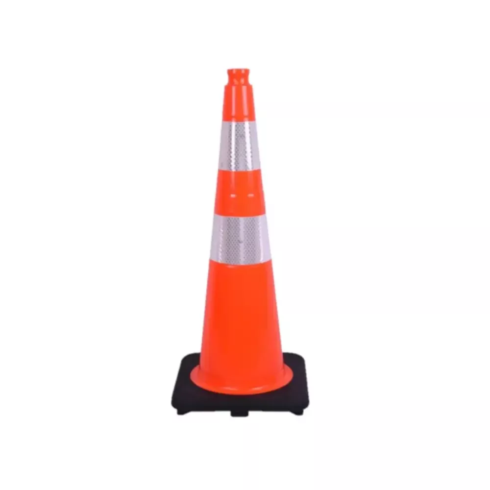 36" Traffic Cone - 12 Lbs - Safety Orange - 6" + 4" Inch Hi Intensity Reflective Collars
