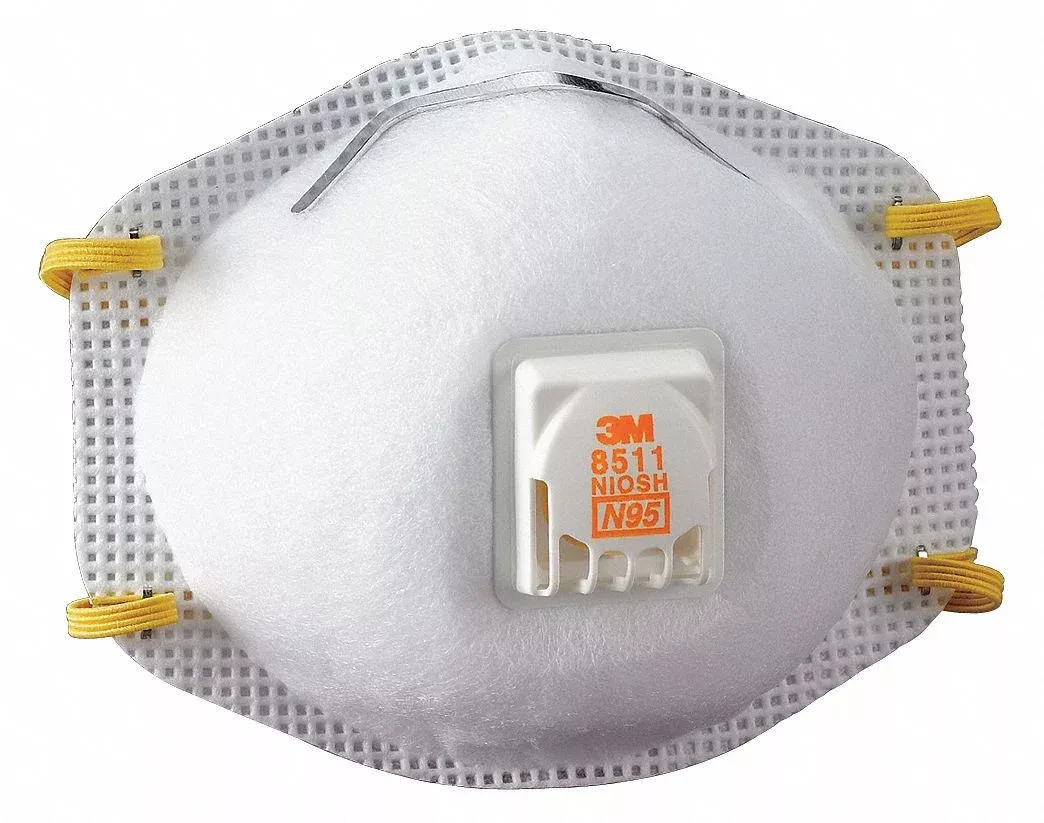 3M 8511 N95 Particulate Dust Mask with Cool Flow Exhalation Valve (1 Box of 10 Masks)