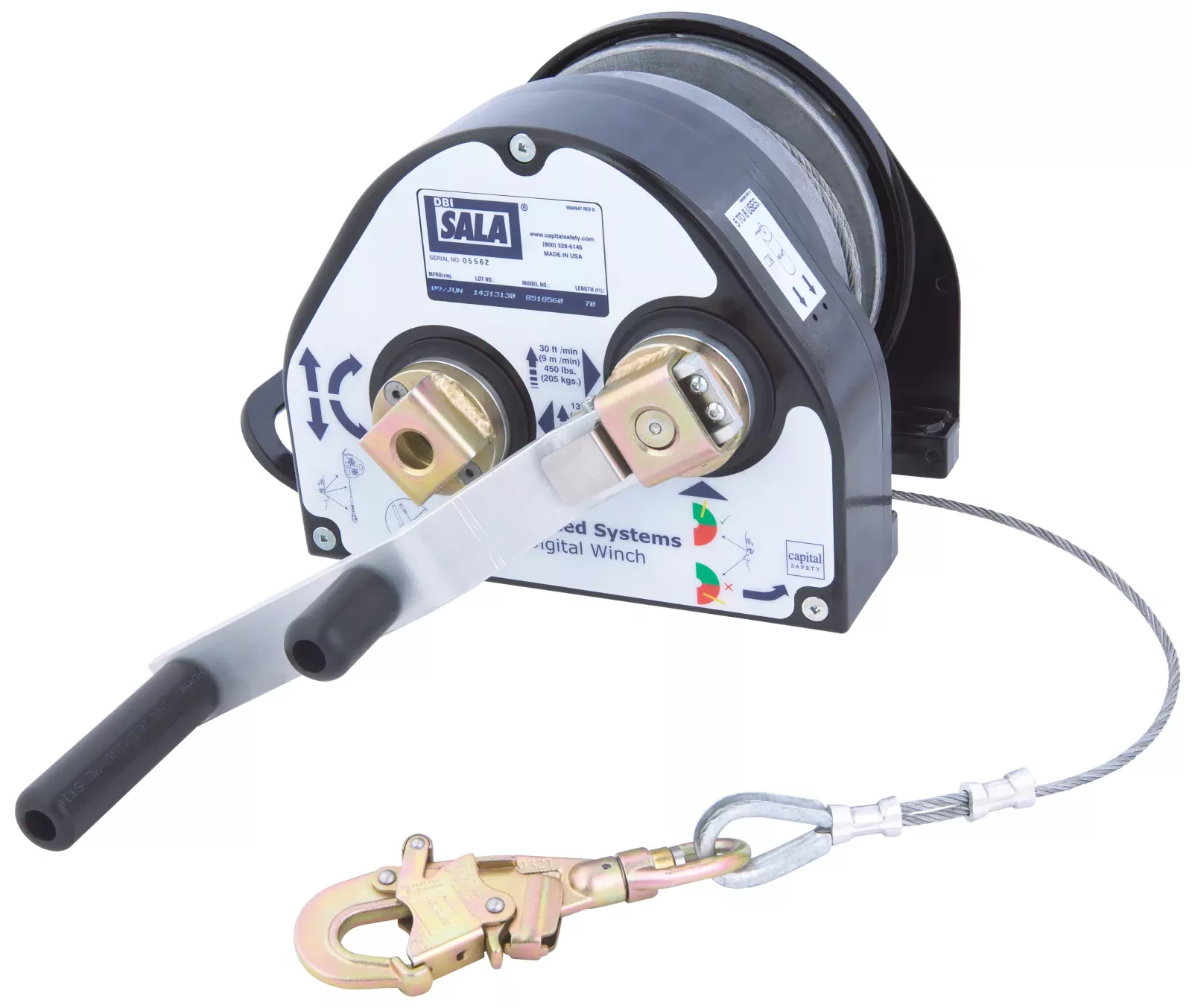 3M DBI-SALA 100 Series Confined Space Digital Winch – Aramid Rope – 60 ft – 8518564