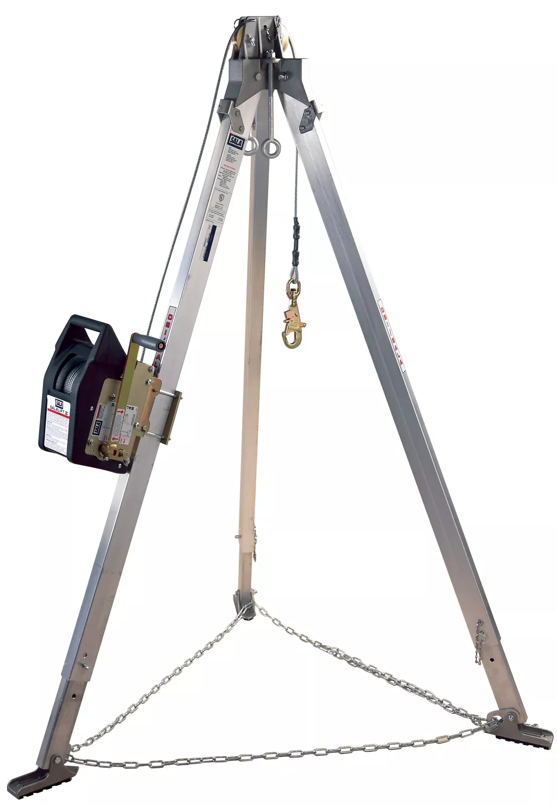 3M DBI-SALA Confined Space Aluminum Tripod with Winch – 7 ft Tripod – 120 ft Stainless Steel Cable – 8301084