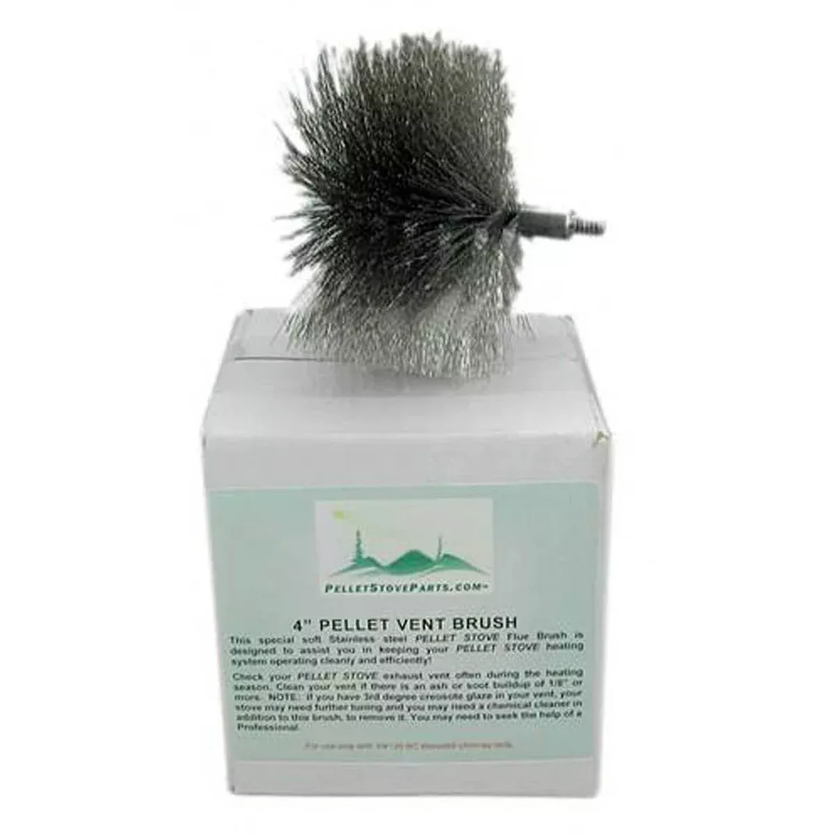 4″ Pellet Vent Brush (Threaded 1/4″ Adapter): PS-4