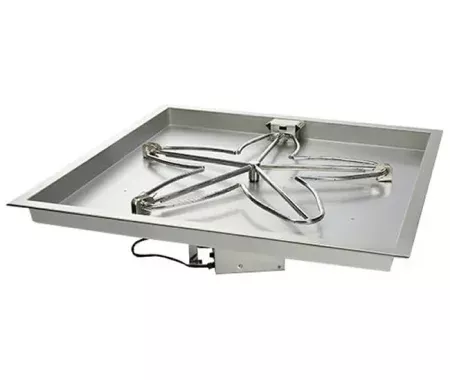 42 Inch Square Bowl Gas Fire Pit Kit with Electronic Ignition 400,000 BTU