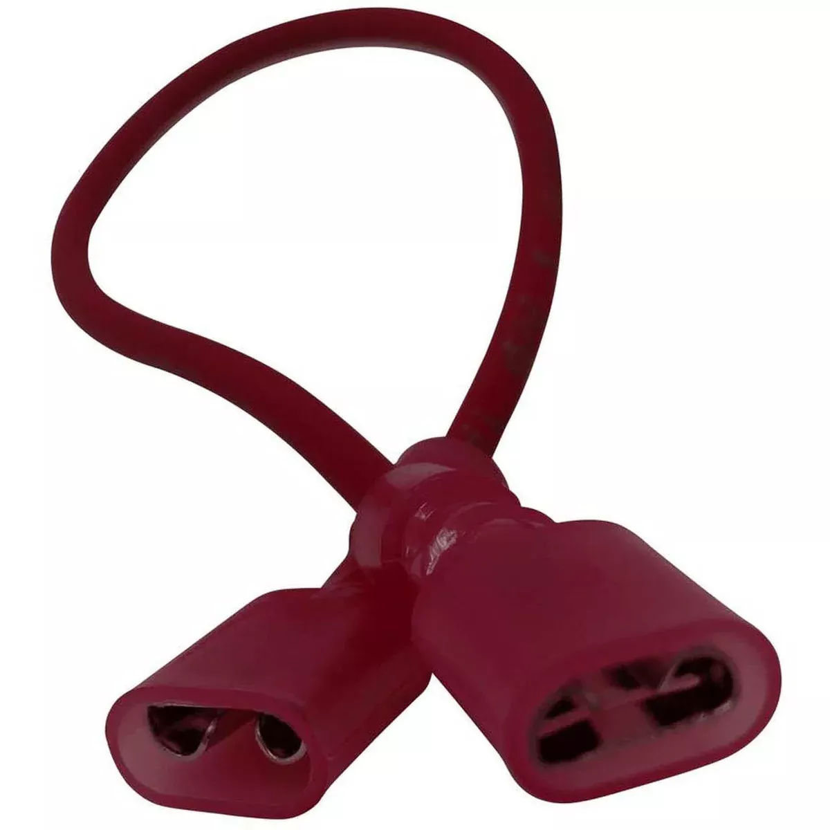 6″ Wiring adapter for switching a male spade connector into a female spade connector.