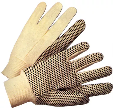 8oz Cotton Canvas with Dots Gloves (Sold by Dozen) All Sizes