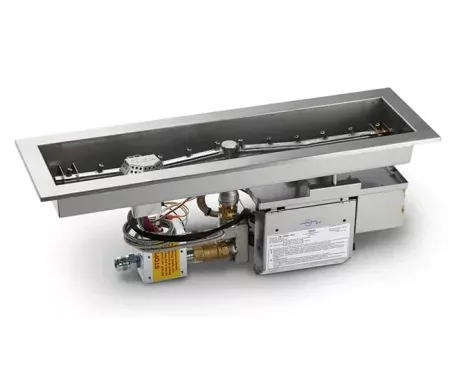 96 Inch Trough Style Linear Fire Pit With Electronic Ignition