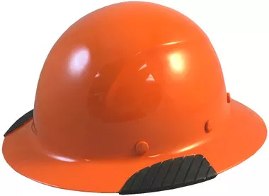 Actual Carbon Fiber Hard Hat - Full Brim Hi-Viz Orange