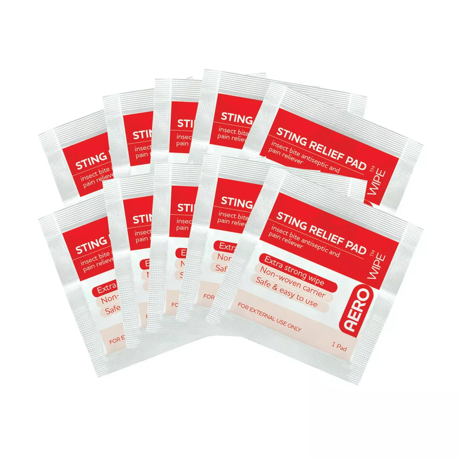 AERO AEROWIPE Sting Relief Wipe 10/bag – AW6010