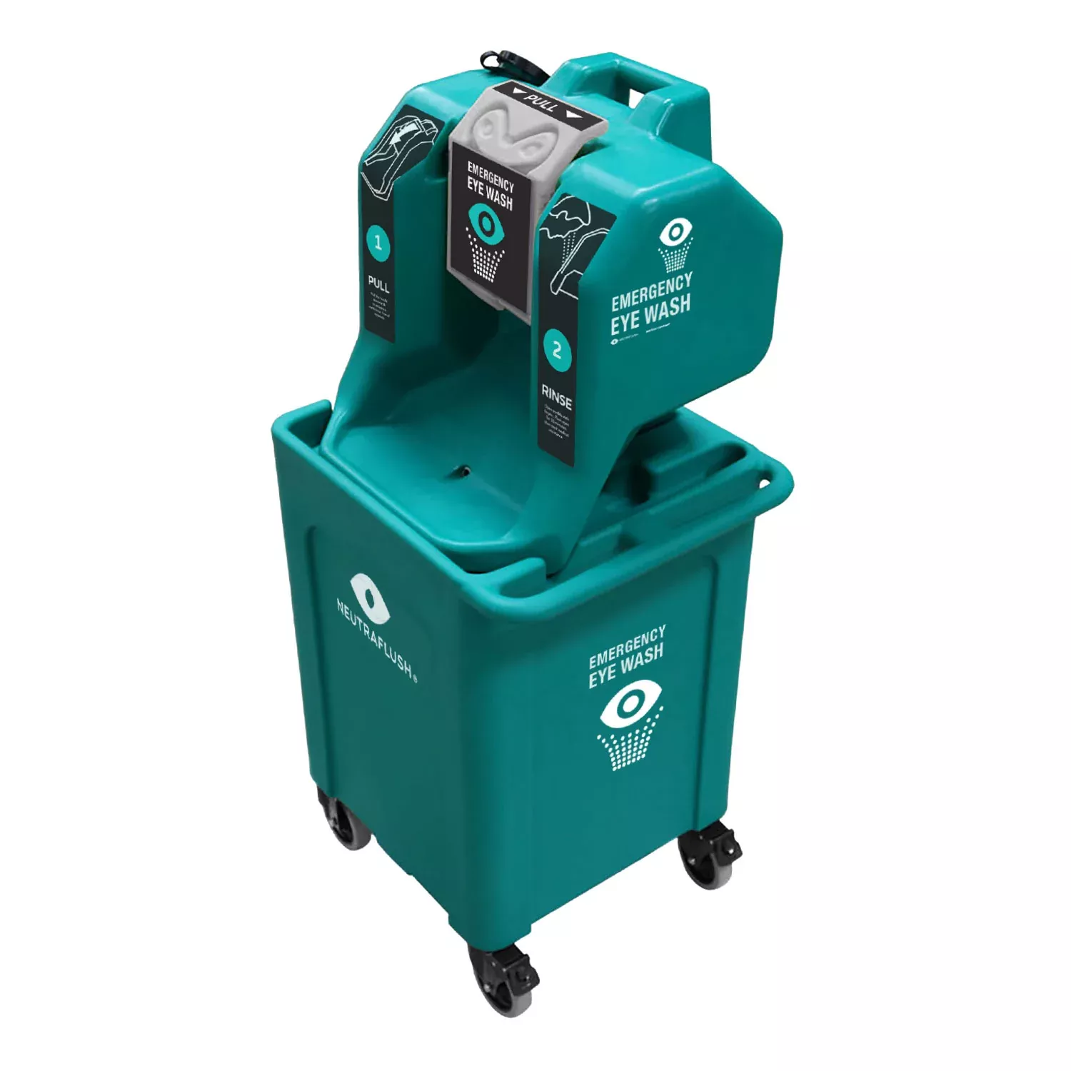 AERO NeutraFlush Gravity Fed Eyewash Station 16 Gal. with drain cart - NFS2048C