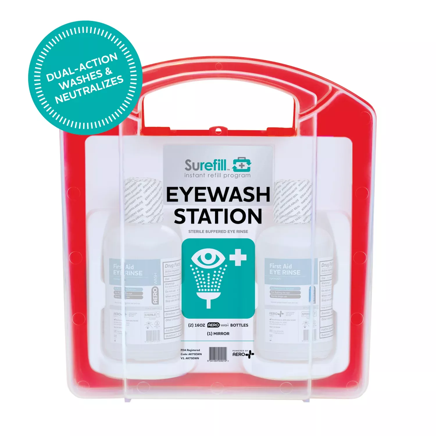 AERO SUREFILL Emergency Eyewash Station Red – AK75EWN