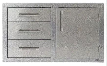 Alfresco 32″ Triple Drawer Combo Unit With Single Door-Left – AXE-DDC-L-SC