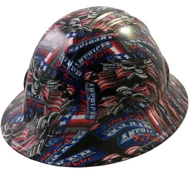 American Biker Hydro Dipped Hard Hats Full Brim Style