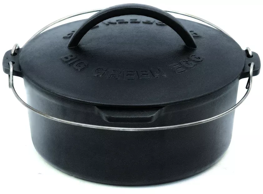 **Big Green Egg:Professional Grade Cast Iron Dutch Oven With Lid (for all except S, MX and MN) 5.5 quart/5.2 L