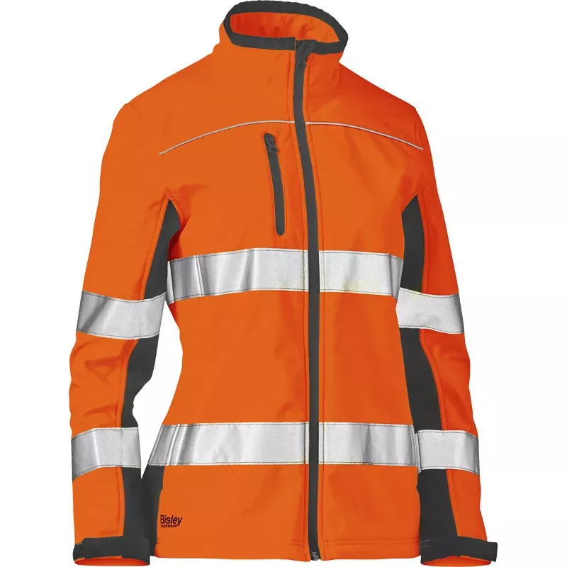 Bisley Hi Vis Women’s Contoured Softshell Jacket – ANSI Class 2 Type R – 333W6059T