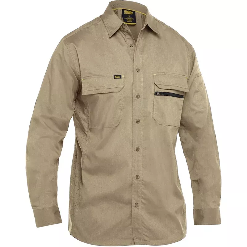 Bisley Long Sleeves Ripstop Work Shirt with X-Airflow™ Ventilation - 400M6490