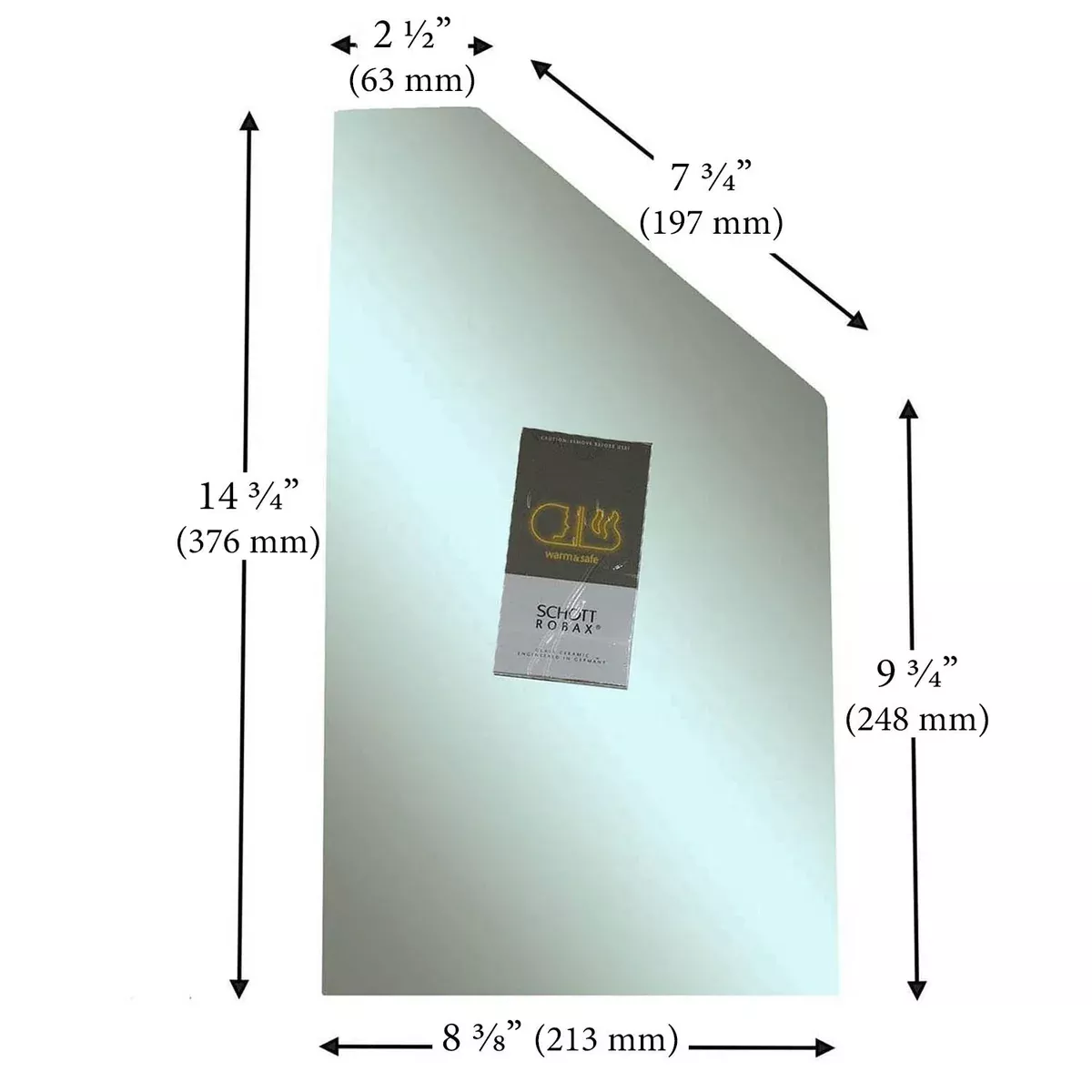 Blaze King Archtop Glass With Mirror Finish (Right Side): 130-0501-R