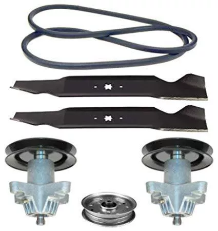 Bolens 38″ Mower Deck Parts Rebuild Kit Spindle Assemblies Blades Belt Idler Pulleys Fits Model