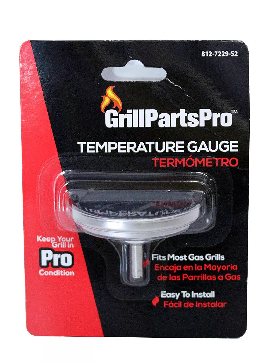 Brinkmann UNIVERSAL BBQ Replacement Grill Temperature Dome Gauge, Stainless Steel
