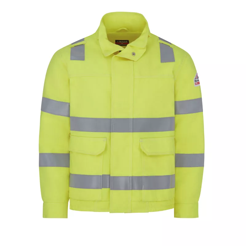 Bulwark Men’s Flame ResistantHi-Vis Bomber Jacket – Yellow – JMJ6