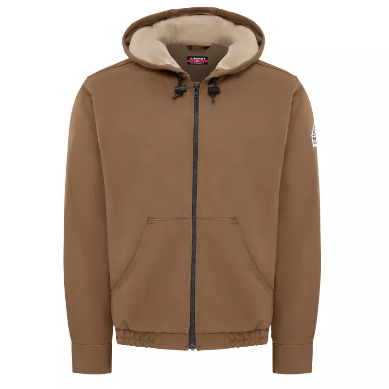 Bulwark Men’s Heavyweight FR Brown Duck Hooded Jacket – JLH4BD