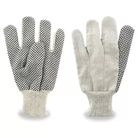 C2V 4002G Standard Weight Cotton Canvas Gloves w/ PVC Dots