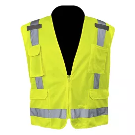 C2V X-Crash 8V22G2H Type R Class 2 Surveyor Safety Vest – Yellow/Lime