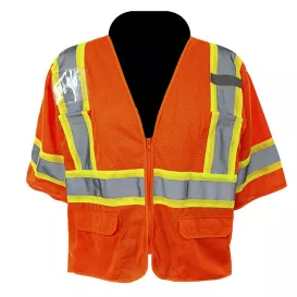 C2V X-Crash 8V72O3H Type R Class 3 Two-Tone Safety Vest – Orange
