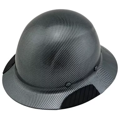Carbon Fiber Material Hard Hat - Full Brim Hydro Dipped - Graphite Design