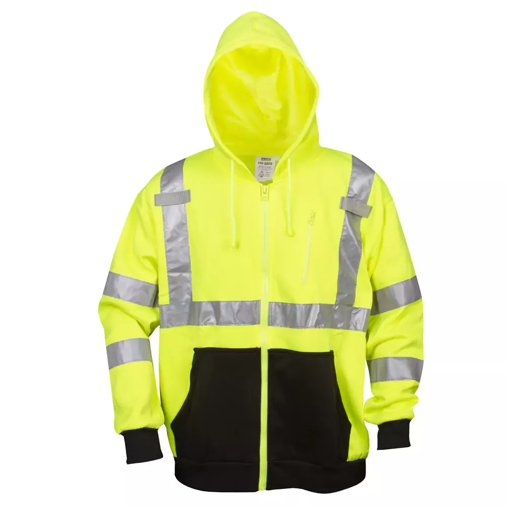 Cordova Zipper Closure Hi Vis Sweatshirt COR-BRITE Type R Class 3 Hood – SJ40