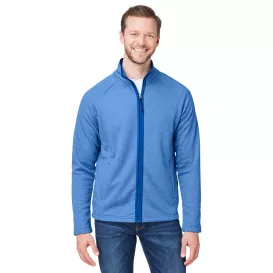 Core 365 CE72 Venture Heathered Stripe Full-Zip - True Royal/White