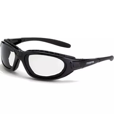 Crossfire Journey Foam Lined Crystal Black Full Frame Clear Lens Safety Glasses 2834AF - Box of 12