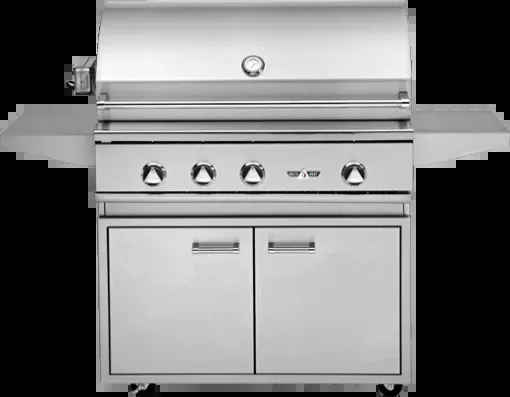 Delta Heat 38″ Freestanding Grill W Rotisserie, Sear Zone – DHBQ38RS+DHGB38