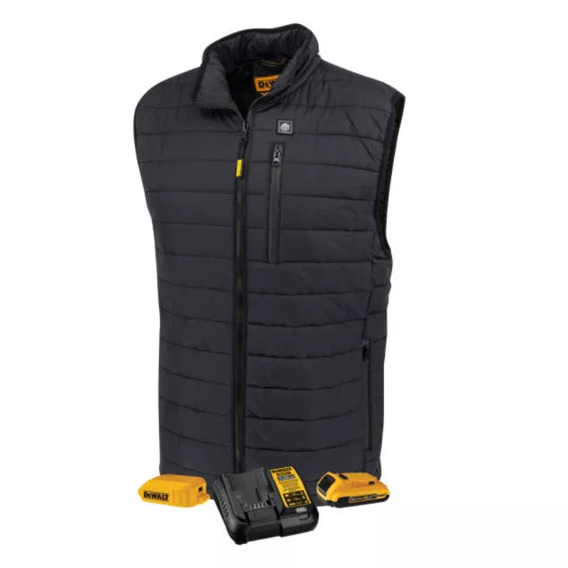 DEWALT Men’s Lightweight Heated Puffer Vest – Black – DCHV095