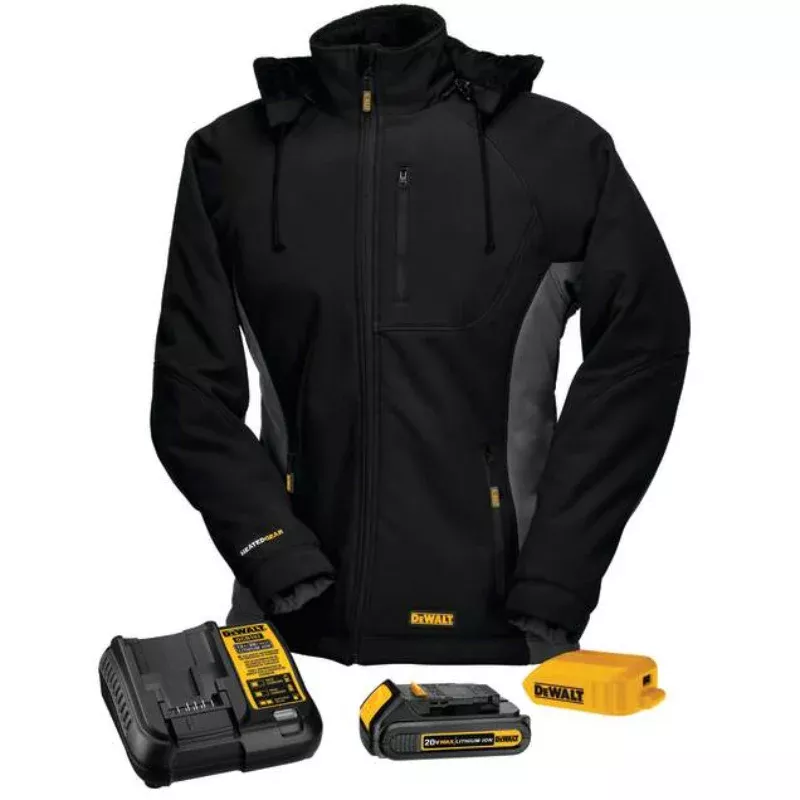 DEWALT Women’s Heated Soft Shell Coat With Battery – Black/Gray – DCHJ066C1