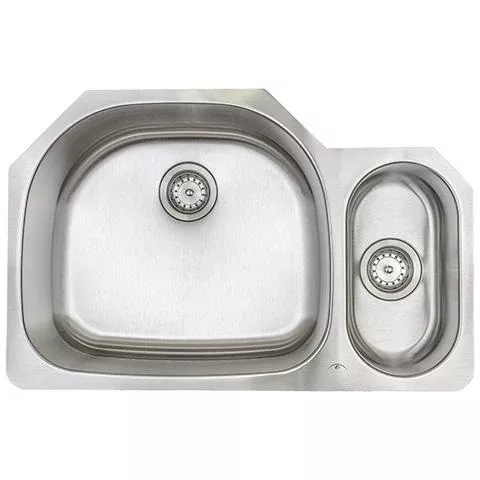 E-Stainless 16 Gauge, Offset Double Bowl