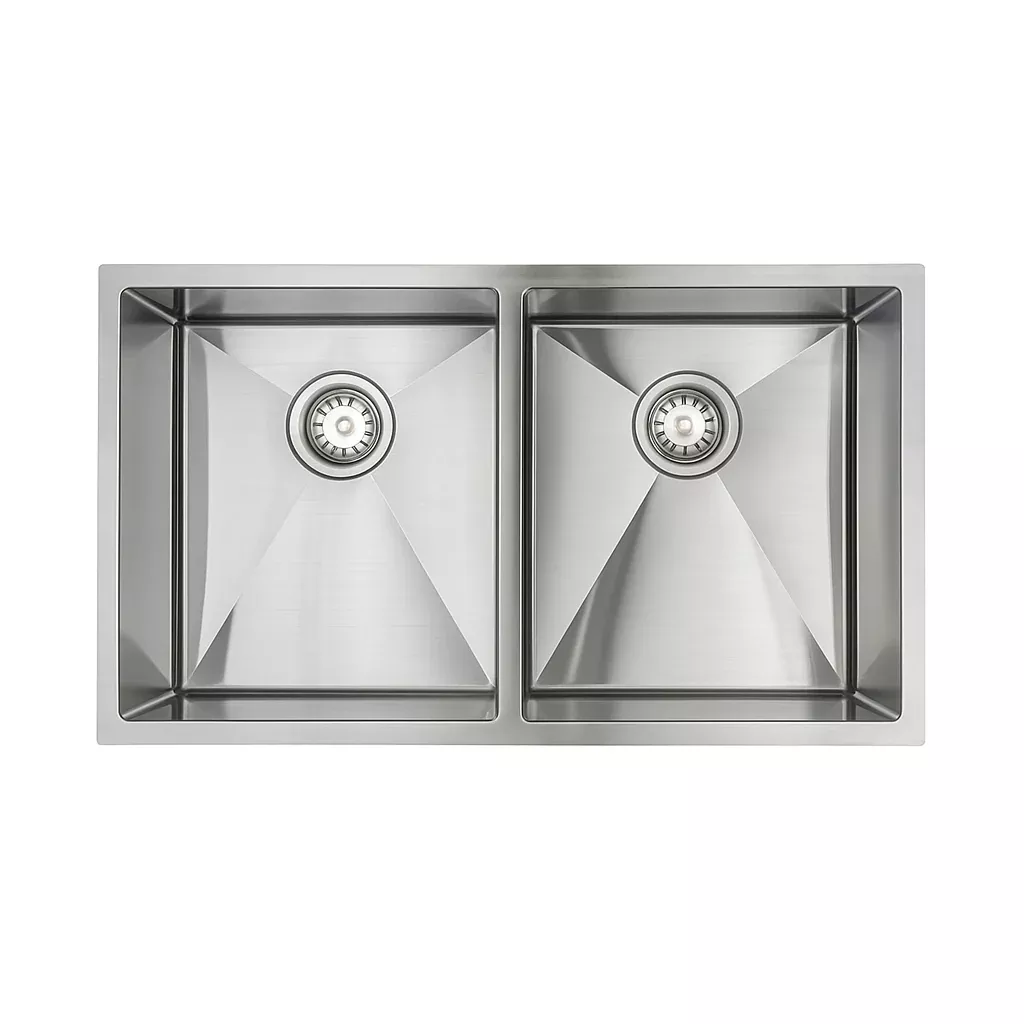 E-Stainless Double Even: 32 x 19 x 10 Inch Bowl Depth with Very Small Radius Corners